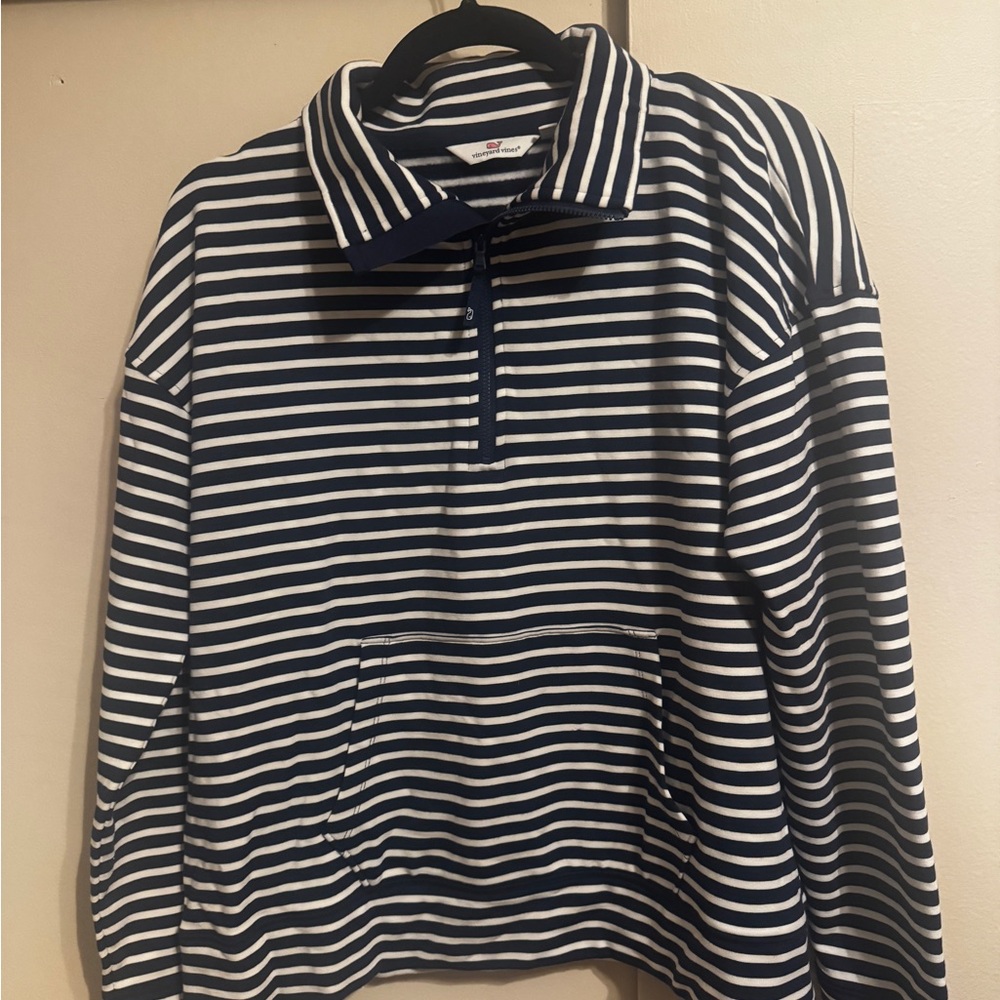 Vineyard Vines Navy and Cream Striped Top